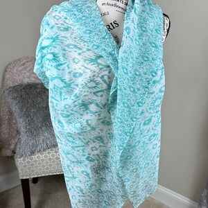 Aqua Patterned Scarf